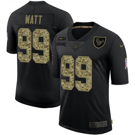 Men's Houston Texans #99 J.J. Watt 2020 Black Camo Salute To Service Limited Stitched Jersey