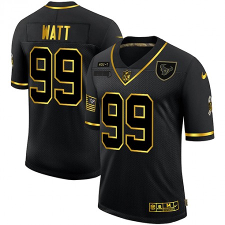 Men's Houston Texans #99 J.J. Watt 2020 Black/Gold Salute To Service Limited Stitched Jersey