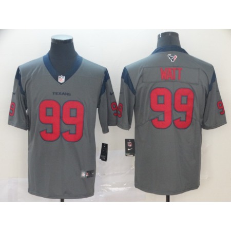 Men's Houston Texans #99 J.J. Watt Gray Inverted Legend Stitched NFL Jersey