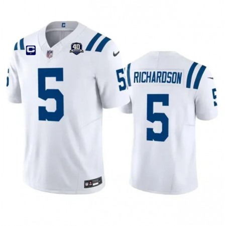 Men's Indianapolis Colts #5 Anthony Richardson White 2023 F.U.S.E. 40th Anniversary With 1-Star C Patch Vapor Untouchable Limited Stitched Football Jersey