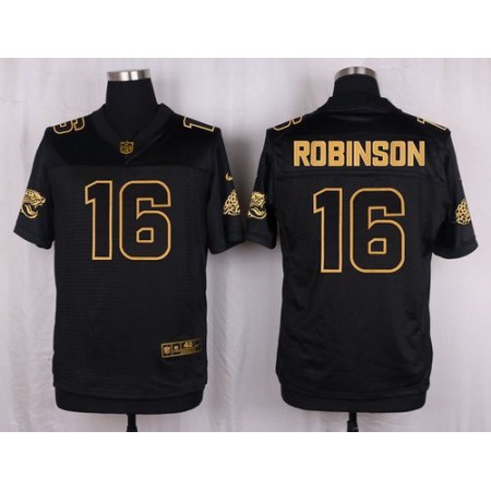 Nike Jaguars #16 Denard Robinson Black Men's Stitched NFL Elite Pro Line Gold Collection Jersey