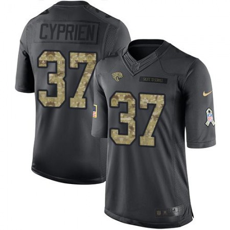 Nike Jaguars #37 John Cyprien Black Men's Stitched NFL Limited 2016 Salute To Service Jersey