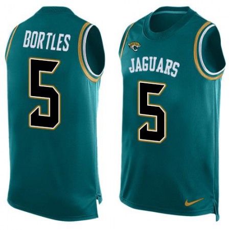 Nike Jaguars #5 Blake Bortles Teal Green Team Color Men's Stitched NFL Limited Tank Top Jersey