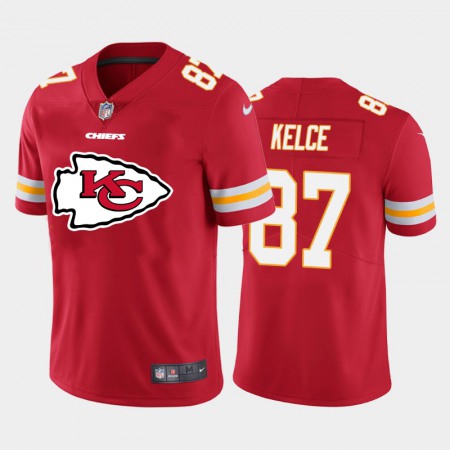 Men's Kansas City Chiefs #87 Travis Kelce Red 2020 Team Big Logo Limited Stitched Jersey