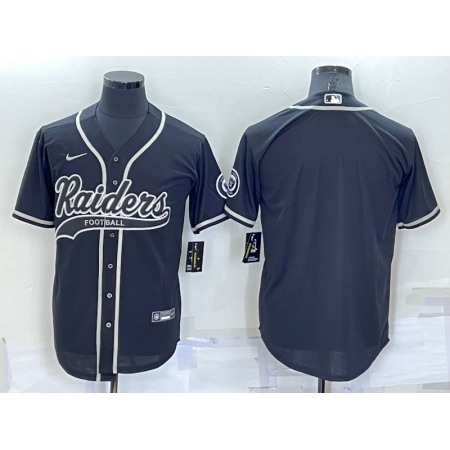 Men's Las Vegas Raiders Blank Black Cool Base Stitched Baseball Jersey