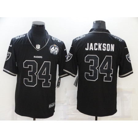 Men's Las Vegas Raiders #34 Bo Jackson Black Shadow Vapor Limited Stitched Jersey