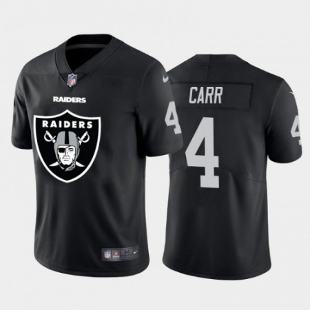 Men's Oakland Raiders #4 Derek Carr Black 2020 Team Big Logo Limited Stitched Jersey