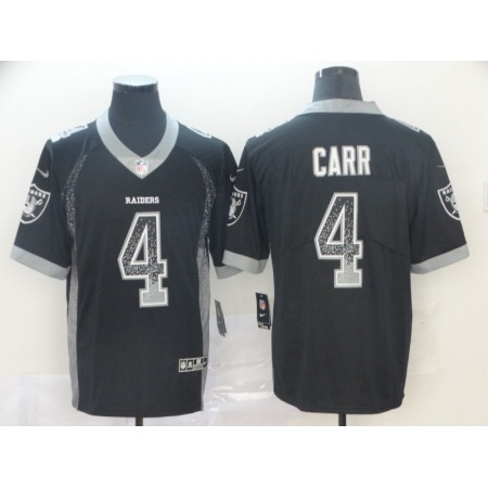 Men's Oakland Raiders #4 Derek Carr Black Drift Fashion Color Rush Limited Stitched NFL Jersey