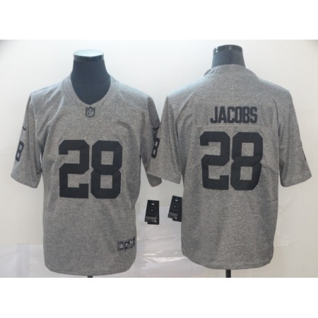 Men's Oakland Raiders #28 Josh Jacobs Grey Limited Stitched NFL Jersey