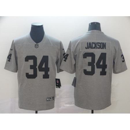 Men's Oakland Raiders #34 Bo Jackson Grey Limited Stitched NFL Jersey