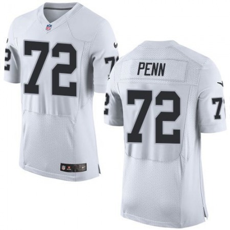 Nike Raiders #72 Donald Penn White Men's Stitched NFL New Elite Jersey