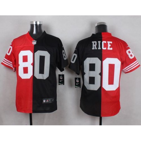 Nike Raiders #80 Jerry Rice Red/Black Two Tone San Francisco 49ers Men's Stitched NFL Jersey