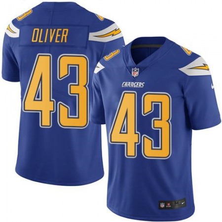 Nike Chargers #43 Branden Oliver Electric Blue Men's Stitched NFL Limited Rush Jersey