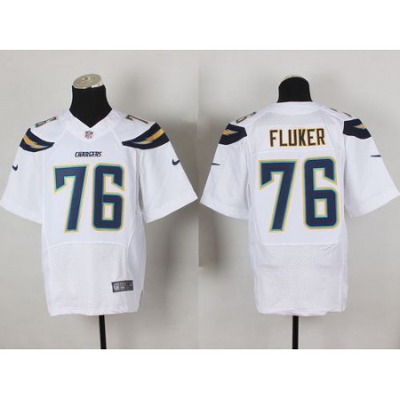 Nike Chargers #76 D.J. Fluker White Men's Stitched NFL New Elite Jersey