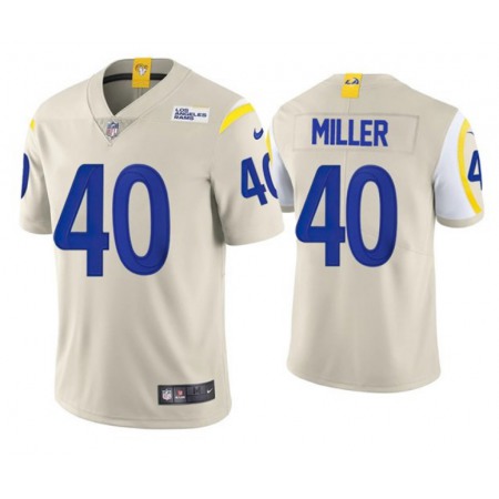 Men's Los Angeles Rams #40 Von Miller 2021 Bone Vapor Untouchable Limited Stitched Football Jersey