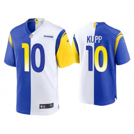 Men's Los Angeles Rams #10 Cooper Kupp Royal/White Split Stitched Football Jersey