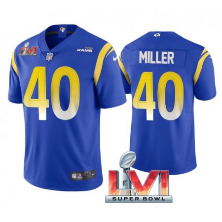 Men's Los Angeles Rams #40 Von Miller 2022 Royal Super Bowl LVI Vapor Limited Stitched Jersey