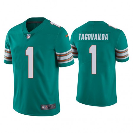 Men's Miami Dolphins #1 Tua Tagovailoa Aqua Vapor Limited Stitched NFL Jersey