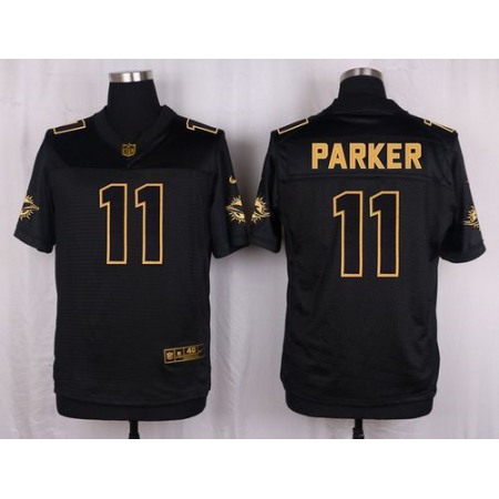 Nike Dolphins #11 DeVante Parker Black Men's Stitched NFL Elite Pro Line Gold Collection Jersey