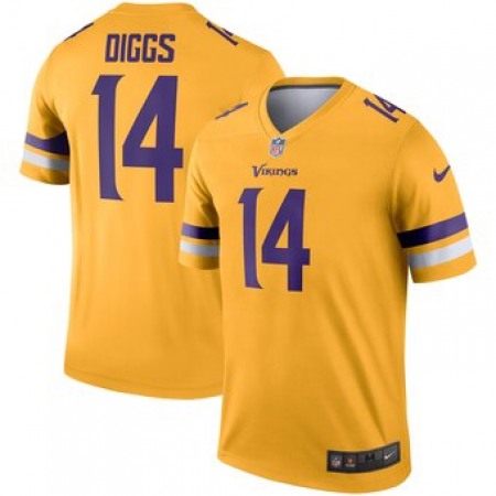 Men's Minnesota Vikings #14 Stefon Diggs Gold Inverted Legend Jersey