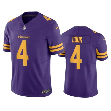 Men's Minnesota Vikings #4 Dalvin Cook Purple 2023 F.U.S.E. Color Rush Stitched Jersey