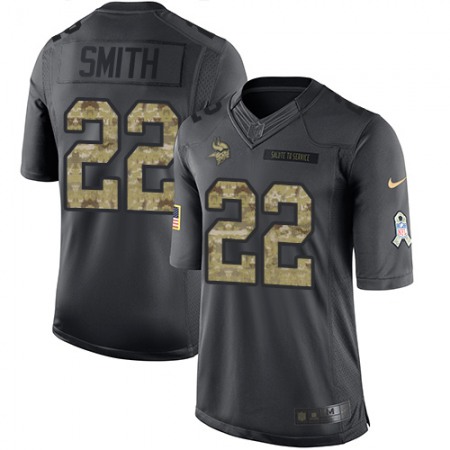 Nike Vikings #22 Harrison Smith Black Men's Stitched NFL Limited 2016 Salute To Service Jersey