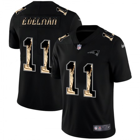 Men's New England Patriots #11 Julian Edelman 2019 Black Statue of Liberty Limited Stitched NFL Jersey