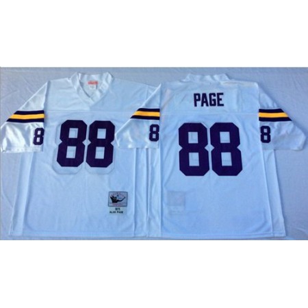 Mitchell And Ness Vikings #88 Alan Page White Throwback Stitched NFL Jersey