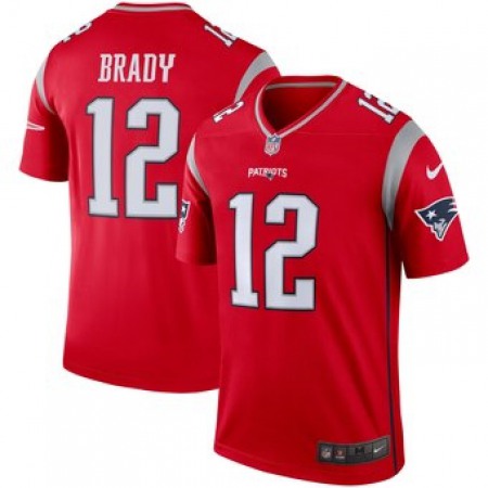 Men's New England Patriots #12 Tom Brady Red Inverted Legend Jersey