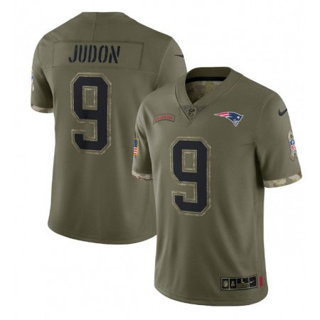 Men's New England Patriots #9 Matt Judon Olive 2022 Salute To Service Limited Stitched Jersey