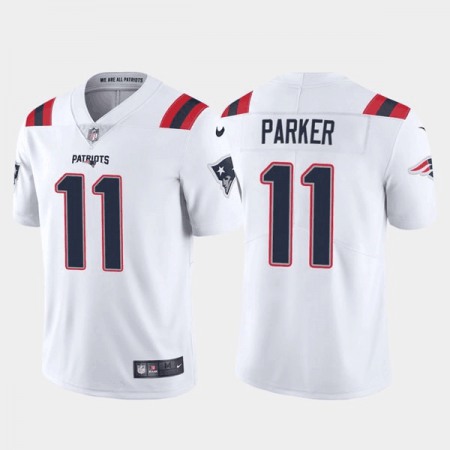 Men's New England Patriots #11 DeVante Parker White Vapor Untouchable Limited Stitched Jersey