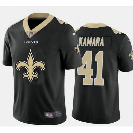 Men's New Orleans Saints #41 Alvin Kamara Black 2020 Team Big Logo Limited Stitched Jersey