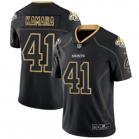 Men's New Orleans Saints #41 Alvin Kamara NFL 2018 Lights Out Black Color Rush Limited Jersey