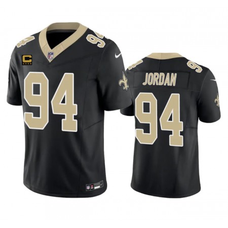 Men's New Orleans Saints #94 Cameron Jordan Black 2023 F.U.S.E. With 4-Star C Patch Vapor Untouchable Limited Stitched Jersey