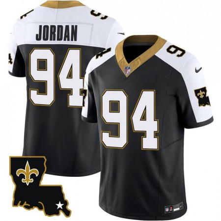 Men's New Orleans Saints #94 Cameron Jordan Black White 2023 F.U.S.E. 1987 Legacy Vapor Stitched Jersey