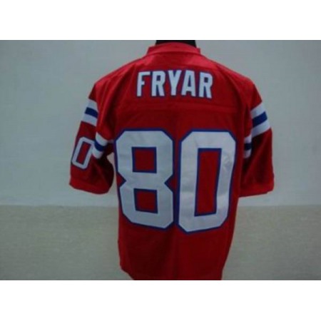 Michell & Ness Patriots #80 Irving Fryar Red Stitched Throwback NFL Jersey