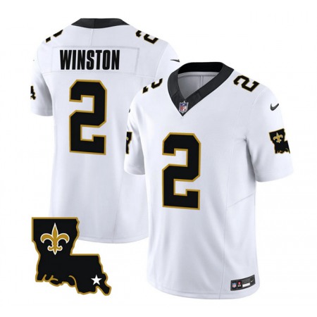 Men's New Orleans Saints #2 Jameis Winston White 2023 F.U.S.E. 1987 Legacy Vapor Stitched Jersey