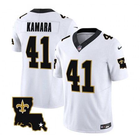 Men's New Orleans Saints #41 Alvin Kamara White 2023 F.U.S.E. 1987 Legacy Vapor Stitched Jersey