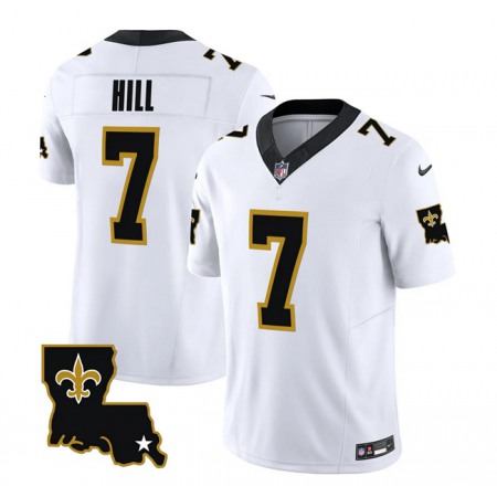 Men's New Orleans Saints #7 Taysom Hill White 2023 F.U.S.E. 1987 Legacy Vapor Stitched Jersey