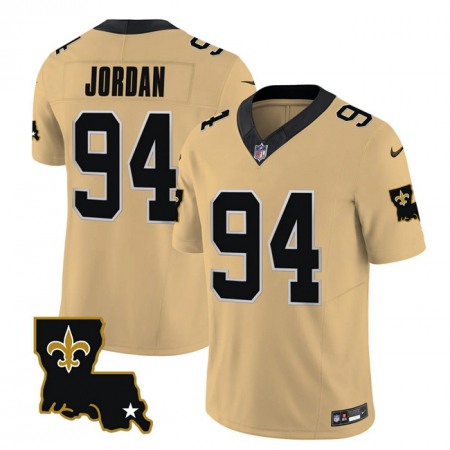 Men's New Orleans Saints #94 Cameron Jordan Gold 2023 F.U.S.E. 1987 Legacy Vapor Stitched Jersey