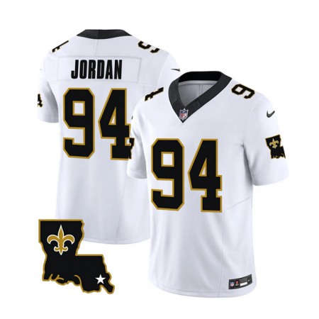 Men's New Orleans Saints #94 Cameron Jordan White 2023 F.U.S.E. 1987 Legacy Vapor Stitched Jersey