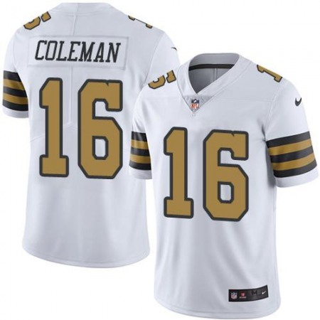 Nike Saints #16 Brandon Coleman White Men's Stitched NFL Limited Rush Jersey