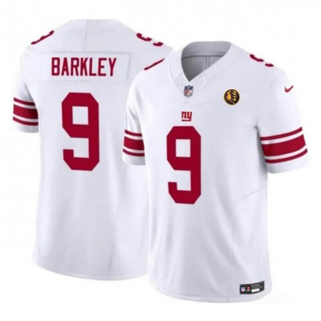 Men's New York Giants #9 Matt Barkley White 2023 F.U.S.E. With John Madden Patch Vapor Limited Stitched Football Jersey