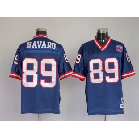 Mitchell and Ness Giants #89 Mark Bavaro Stitched Blue NFL Jersey