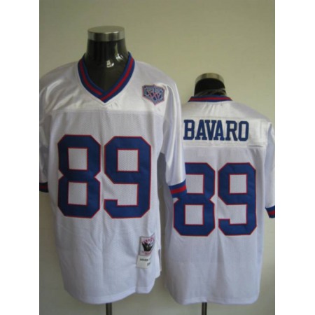 Mitchell and Ness Giants #89 Mark Bavaro Stitched White NFL Jersey