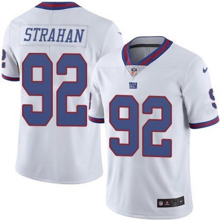 Nike Giants #92 Michael Strahan White Men's Stitched NFL Limited Rush Jersey