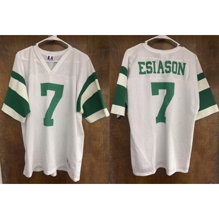 Men's New York Jets #7 Boomer Esiason White Stitched Jersey