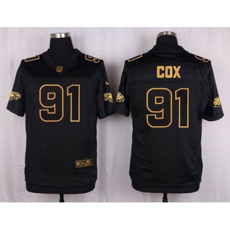 Nike Eagles #91 Fletcher Cox Black Men's Stitched NFL Elite Pro Line Gold Collection Jersey