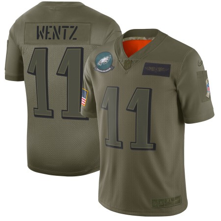 Men's Philadelphia Eagles #11 Carson Wentz 2019 Camo Salute To Service Limited Stitched NFL Jersey