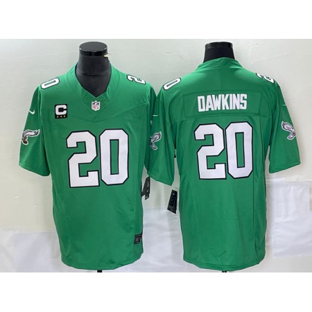 Men's Philadelphia Eagles #20 Brian Dawkins Green 2023 F.U.S.E. With 3-star C Patch Vapor Untouchable Stitched Football Jersey